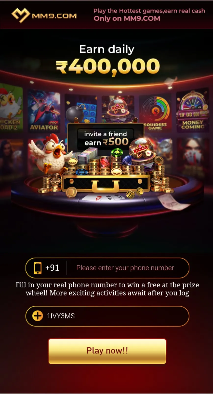 MM9 Game Android mobile gaming interface