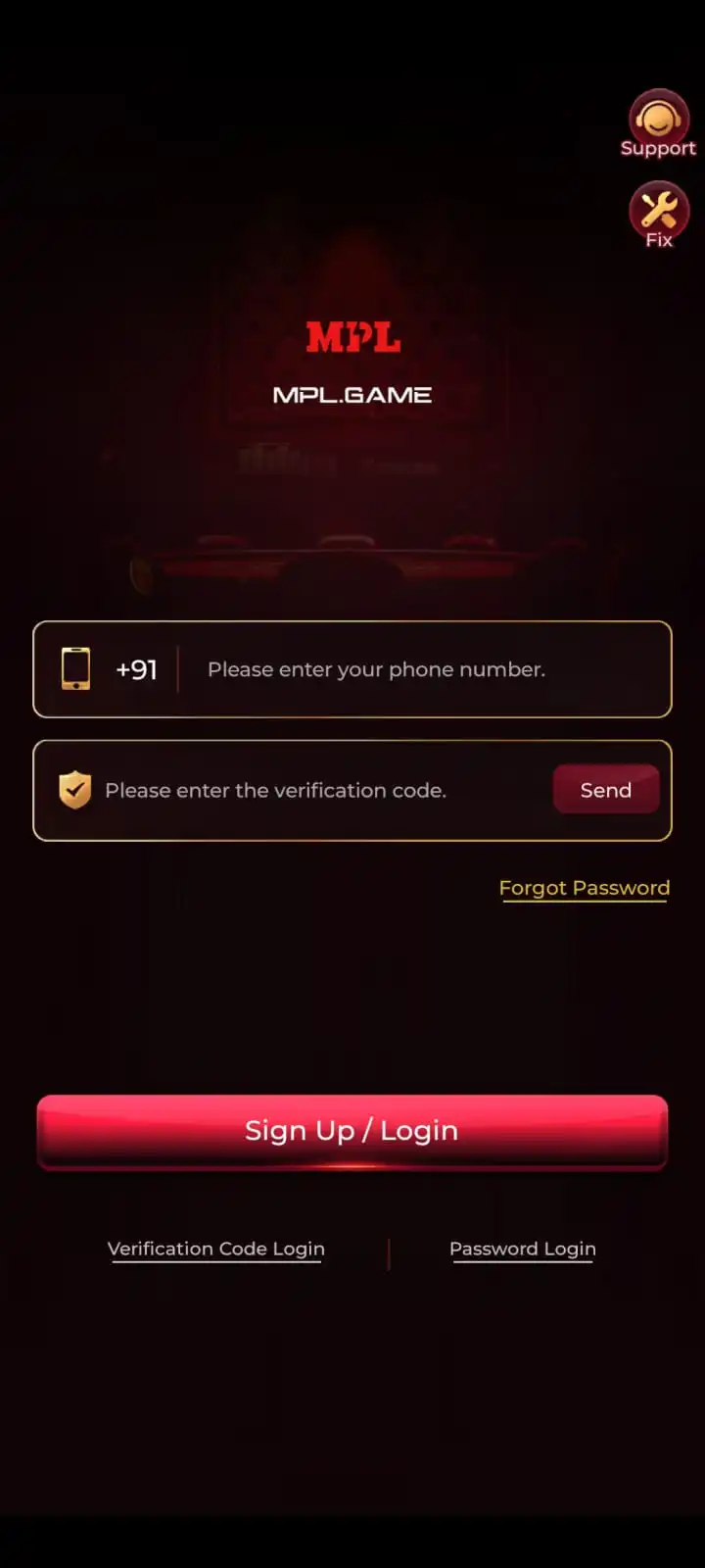 MPL Game Android login and account interface screen 2